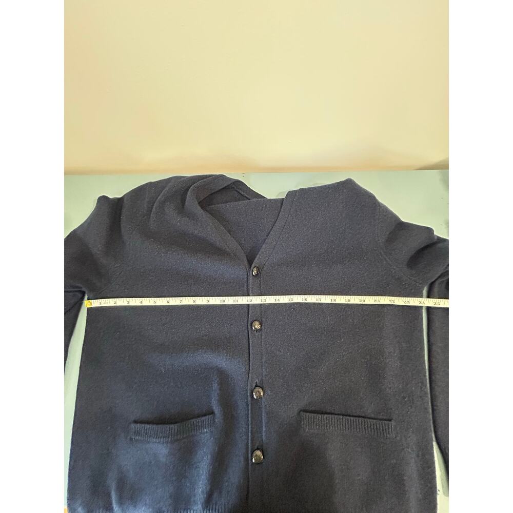 Grant Thomas wool cardigan mens XL blue v neck pockets - Picture 6 of 7